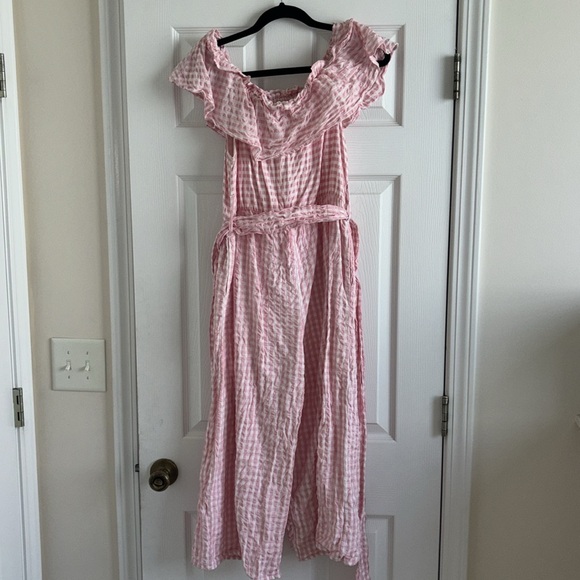Elizabeth Wilson Designs Pink Gingham Jumpsuit - Picture 4 of 4